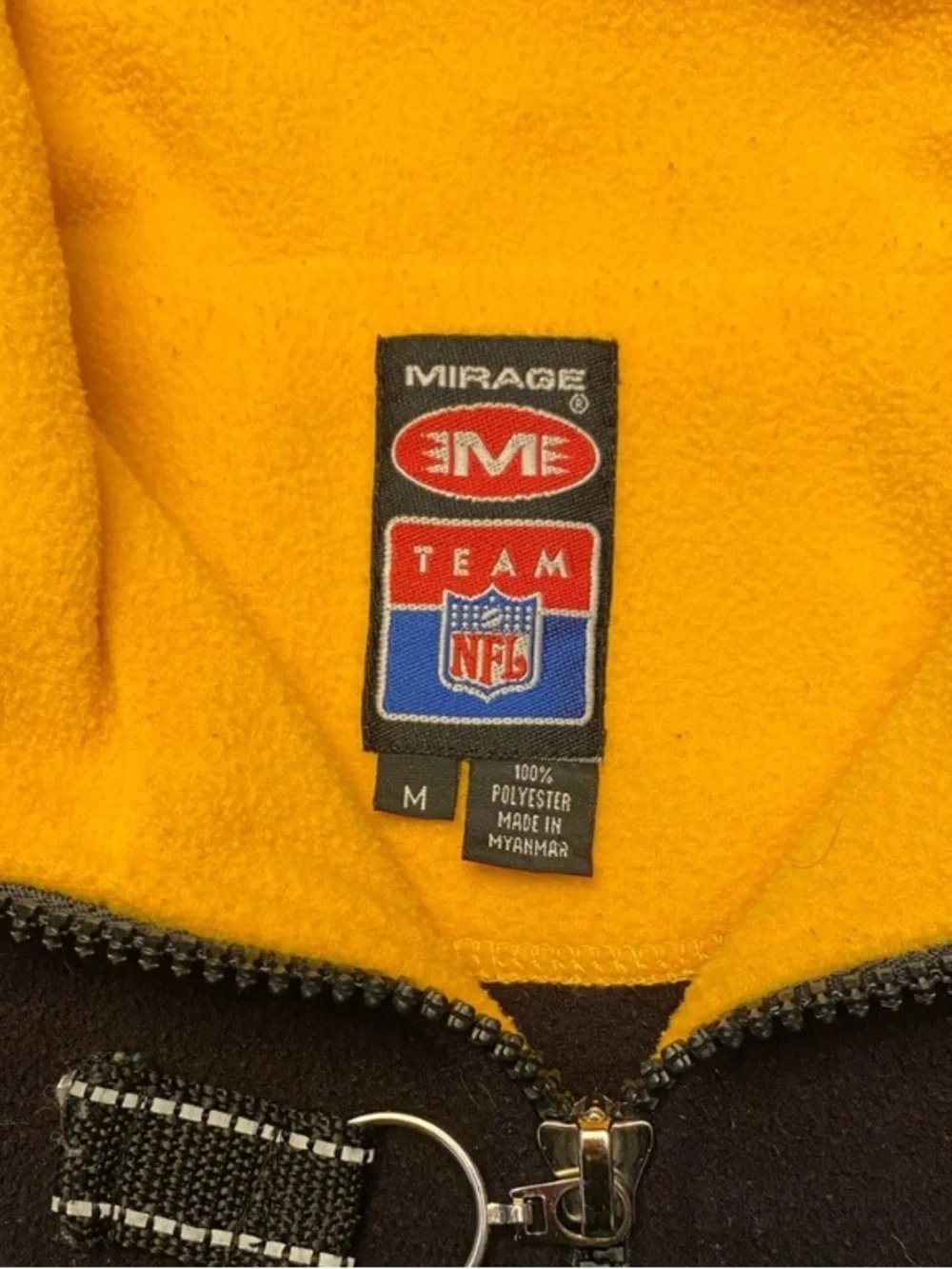 Pittsburgh Steelers Quarter Zip Fleece Embroidered and Stitched Patch throughout